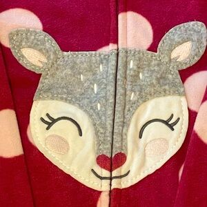 Carter’s Cozy Footie Baby Deer Polka Dot Jammies 24 mths